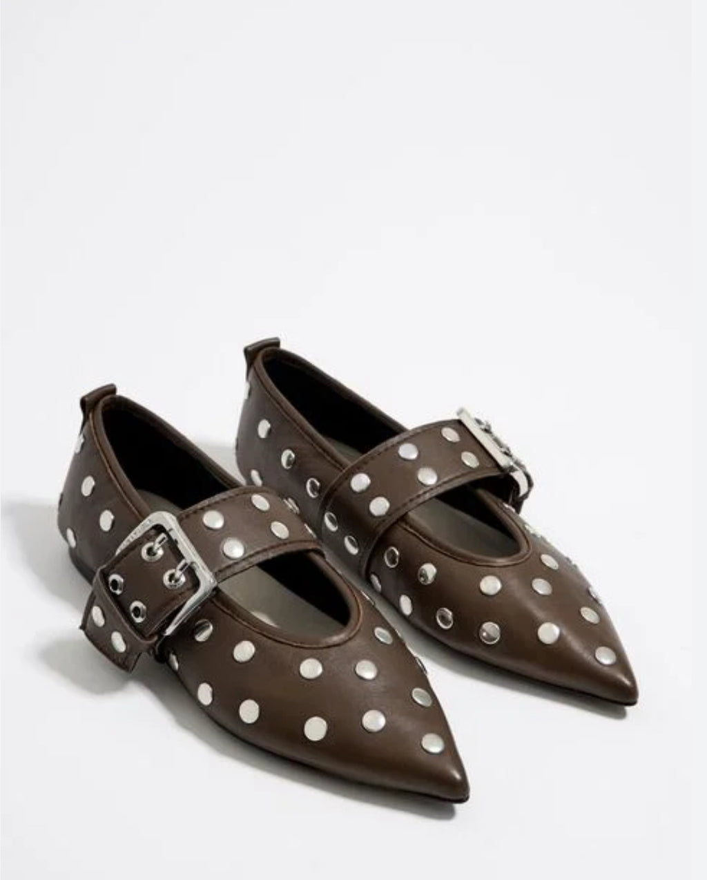 Bimba Y Lola-studded leather ballerina shoes