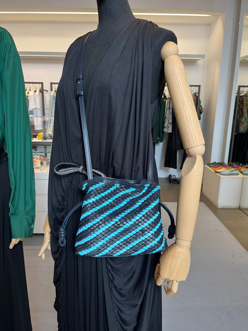 Loewe Flamenco Mini Striped Leather Clutch