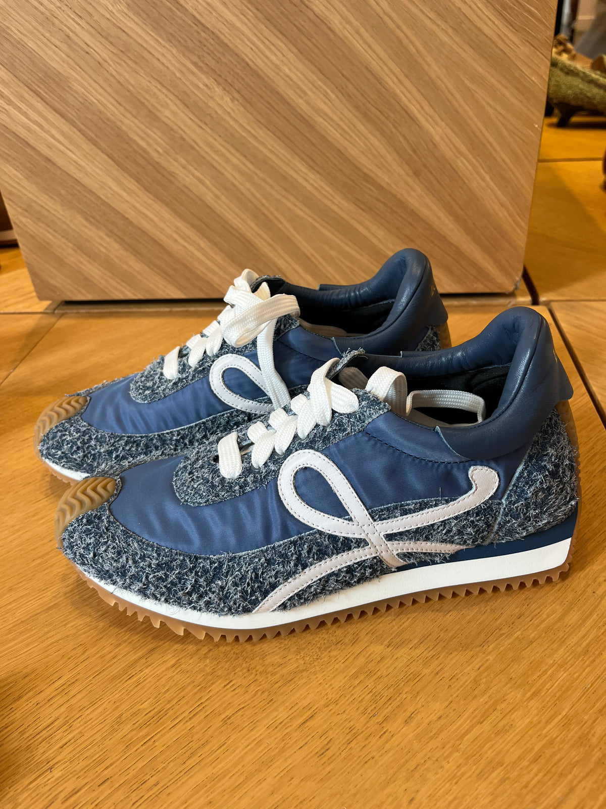 Loewe Flow Runner — Blue Nylon & Suede (EU 38)