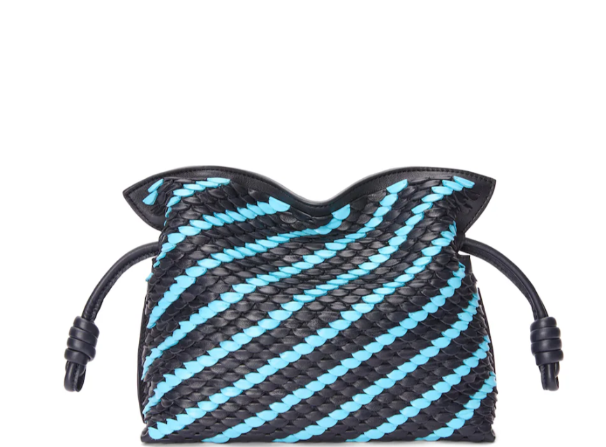 Loewe Flamenco Mini Striped Leather Clutch