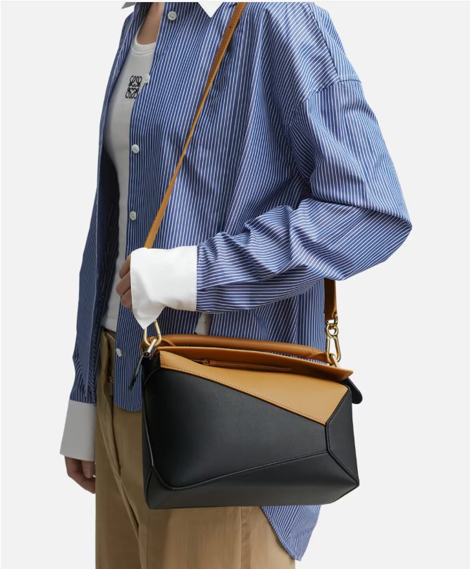 Loewe Puzzle Bag Small — Desert / Black