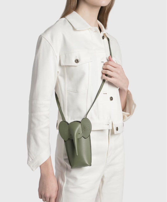 Loewe Elephant Pocket — Avocado Green